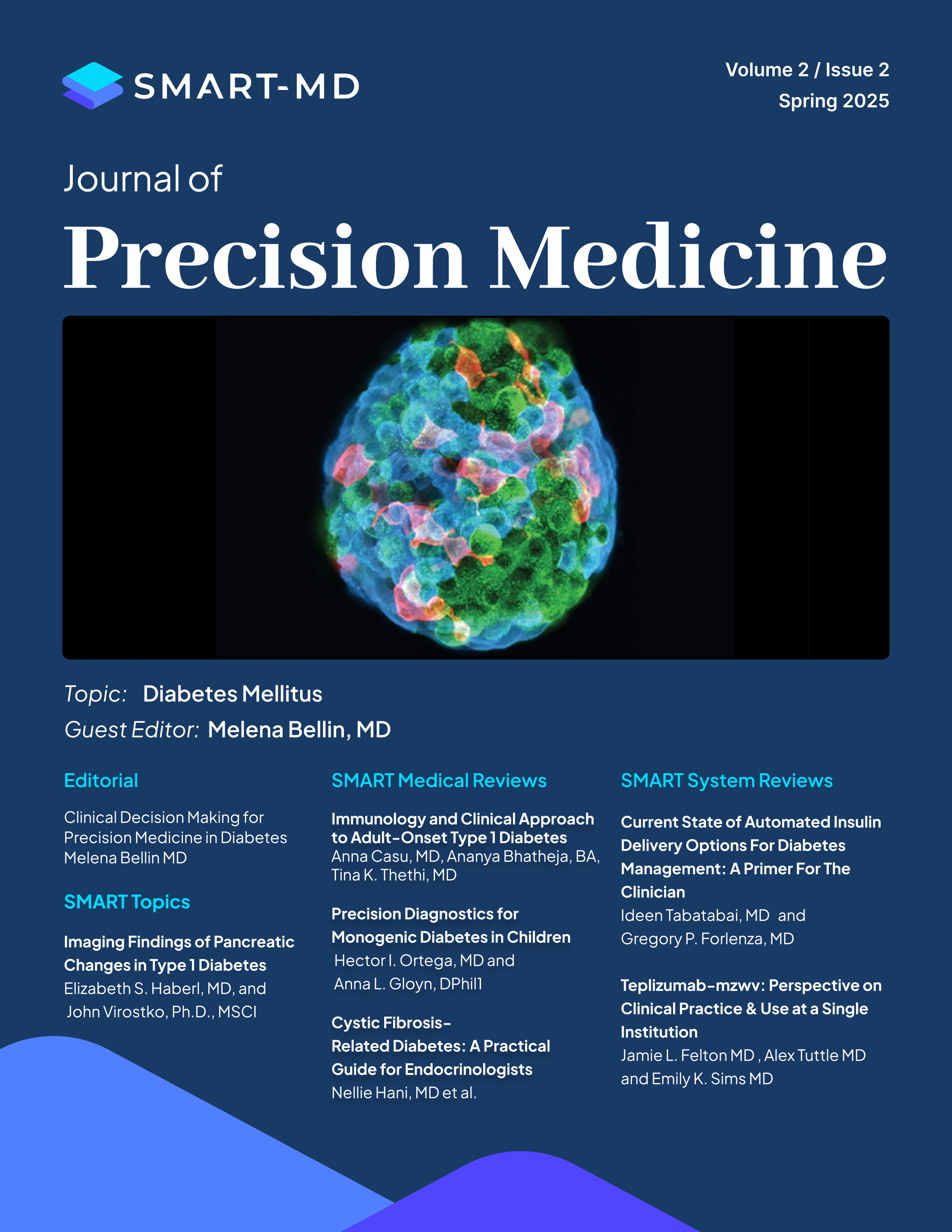 Image of the journal cover with a picture of a pancreatic islet. All papers in this issue are listed